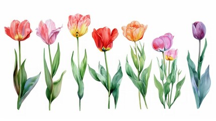 Detailed Oil Painted Tulip Illustrations for Architects Generative AI