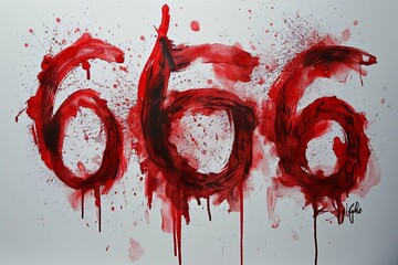 666  number on clean white background for concepts of superstition and symbolism