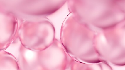 Pink Rose Cosmetic Beauty Care Essential Oil Bubbles Macro Close-Up