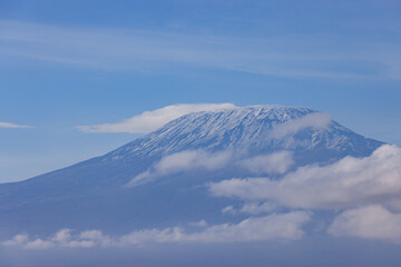 iced peak of mount kilimanjaro