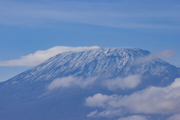 iced peak of mount kilimanjaro