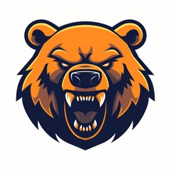 Fierce Growling Bear Esports Logo with Flat Design Generative AI