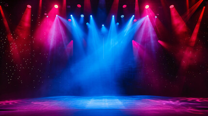 Fototapeta na wymiar Opera Spotlight: Illuminated Theater Stage with Vibrant Backdrop