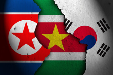 suriname between north korea and south korea.