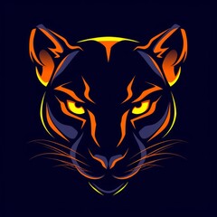 Striking Esports Logo of a Prowling Panther with Flat Design Generative AI