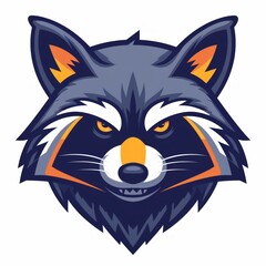 Striking Esports Logo of a Prowling Raccoon with Flat Color Scheme Generative AI