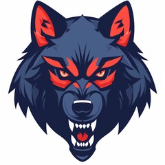 Naklejka premium Fierce Wolf Logo in Flat Design for Esports Generative AI