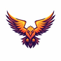 Soaring Vulture Esports Logo with Flat Color Design Generative AI