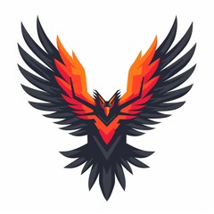 Soaring Vulture Esports Logo with Flat Design Colors Generative AI