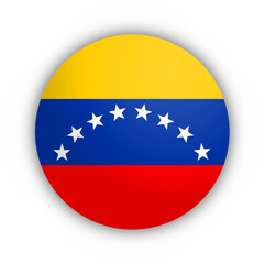 Flaga Wenezueli Przycisk 3D - obrazy, fototapety, plakaty