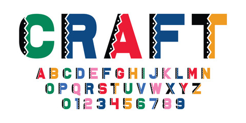 modern typography alphabet design. color font style. playful modern alphabet design