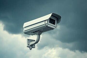 CCTV bullet cameras and CCTV surveillance cameras in Modern Office Buildings. Ai generated