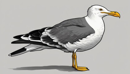 A seagull standing on the sand - Powered by Adobe