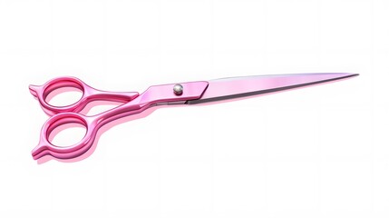 Isolated cute pink scissor cutter in transparent background