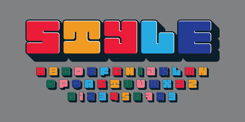 playful bold retro alphabet design