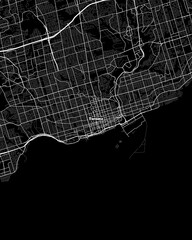 Toronto Canada Map, Detailed Dark Map of Toronto Canada