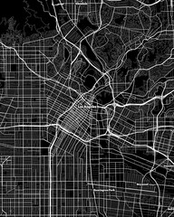 Los Angeles California Map, Detailed Dark Map of Los Angeles California
