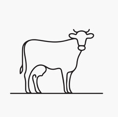 Cow line icon. Farm animal. Vector illustration isolated on white background
