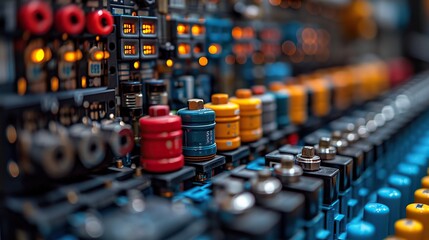 Obraz premium A view showing the electrical panel