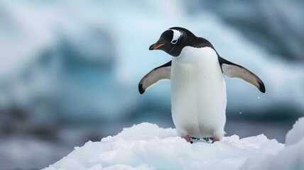 Obraz premium artificial intelligence macro image of a cute penguin