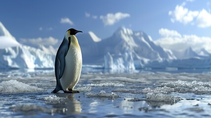 Obraz premium artificial intelligence macro image of a cute penguin