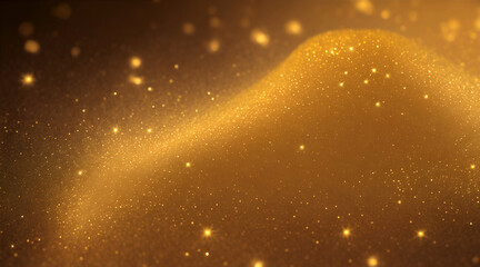 Golden dust background with sparkles and bokeh