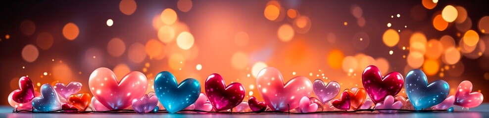 Valentines day background with transparent hearts