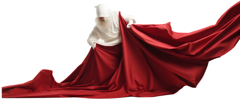 Transparent Red Fabric Flowing - High-Resolution Image, Perfect for Background Removal, Creative Projects, and Design