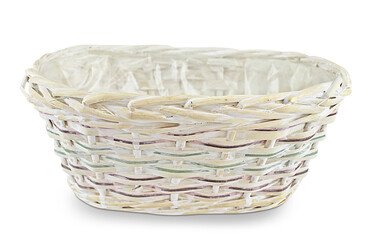 Wicker basket with handle. Basket for fruit, mushrooms, picnic