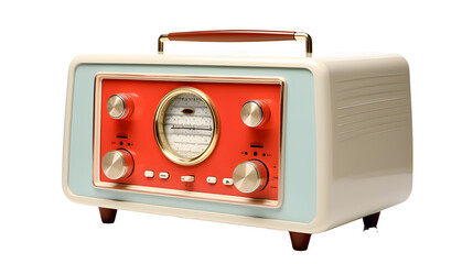 Fototapeta premium Transparent Vintage Retro Radio, Isolated PNG