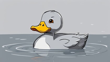 A duck swimming in the water