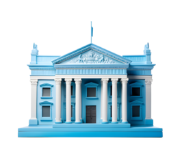 Transparent Classical Building Model, Isolated PNG