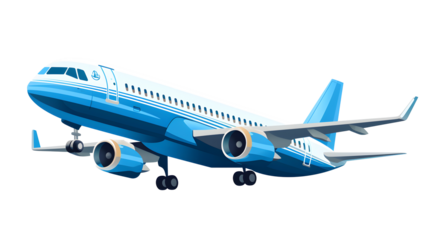 Airplane Soaring with Clear Sky Background, Transparent Flight Silhouette