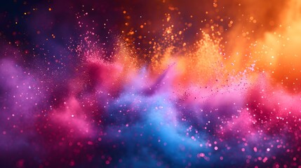 Obraz premium Holi background colorful powder explosions.