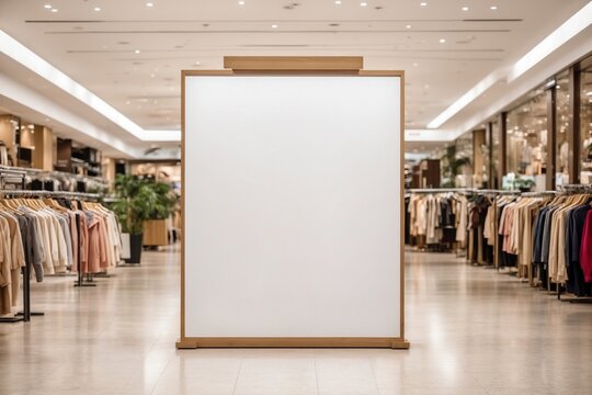 Empty board for service and product advertisement at department store. ai generative