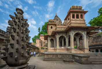 Maheshwar, Madhya Pradesh, India - August 25, 2023: Exterior shots of the scenic tourist landmark...
