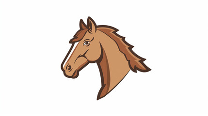 Flat modern logo design of a horse