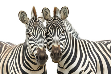 Fototapeta premium Couple of zebras isolated on white background. Safari animals