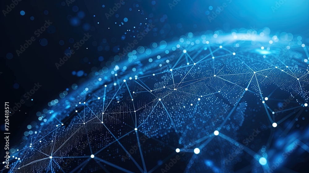 Wall mural global network connection. internet and technology concept, ai generative