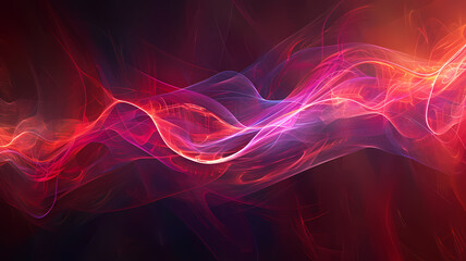 Fototapeta premium Abstract Colorful Light Waves on Dark Background