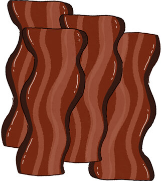 brown bacon strips isolated clip art preview