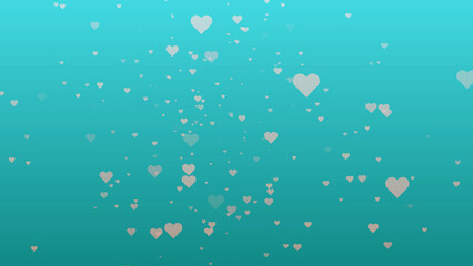 Happy Valentines Day love text and Hearts  singe.