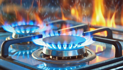 Gas Stove with Burner for Cooking: Slight Irregularities in Gas-Air Mixture Distribution