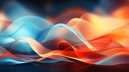 Naklejka premium Abstract Background Curved Lines Orange And Blue Combination 