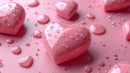 Delicate and chic, pastel monochrome pattern showcases pink hearts on seamless background. Ideal for a romantic touch in Valentine's Day or wedding themed projects. Explore the simplicity of love.