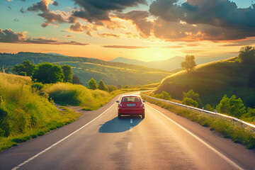 Romantic road trip background