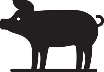 Barnyard Icon: Pig Silhouette