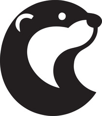 Otter Silhouette in a Swirl