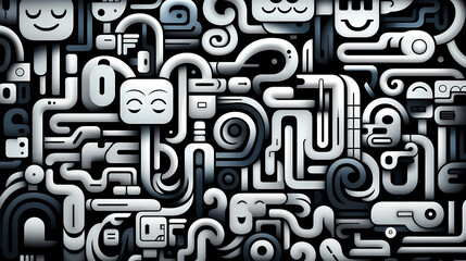 Abstract seamless doodle background, artistic background