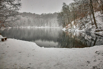 Zimą nad jeziorem- In winter at the lake
